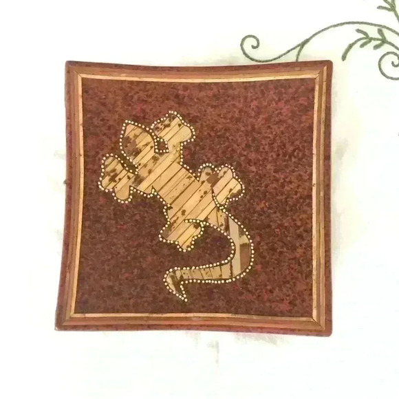 VTG bearded dragon alligator lizard etc southwest trinket dish - Picture 1 of 6